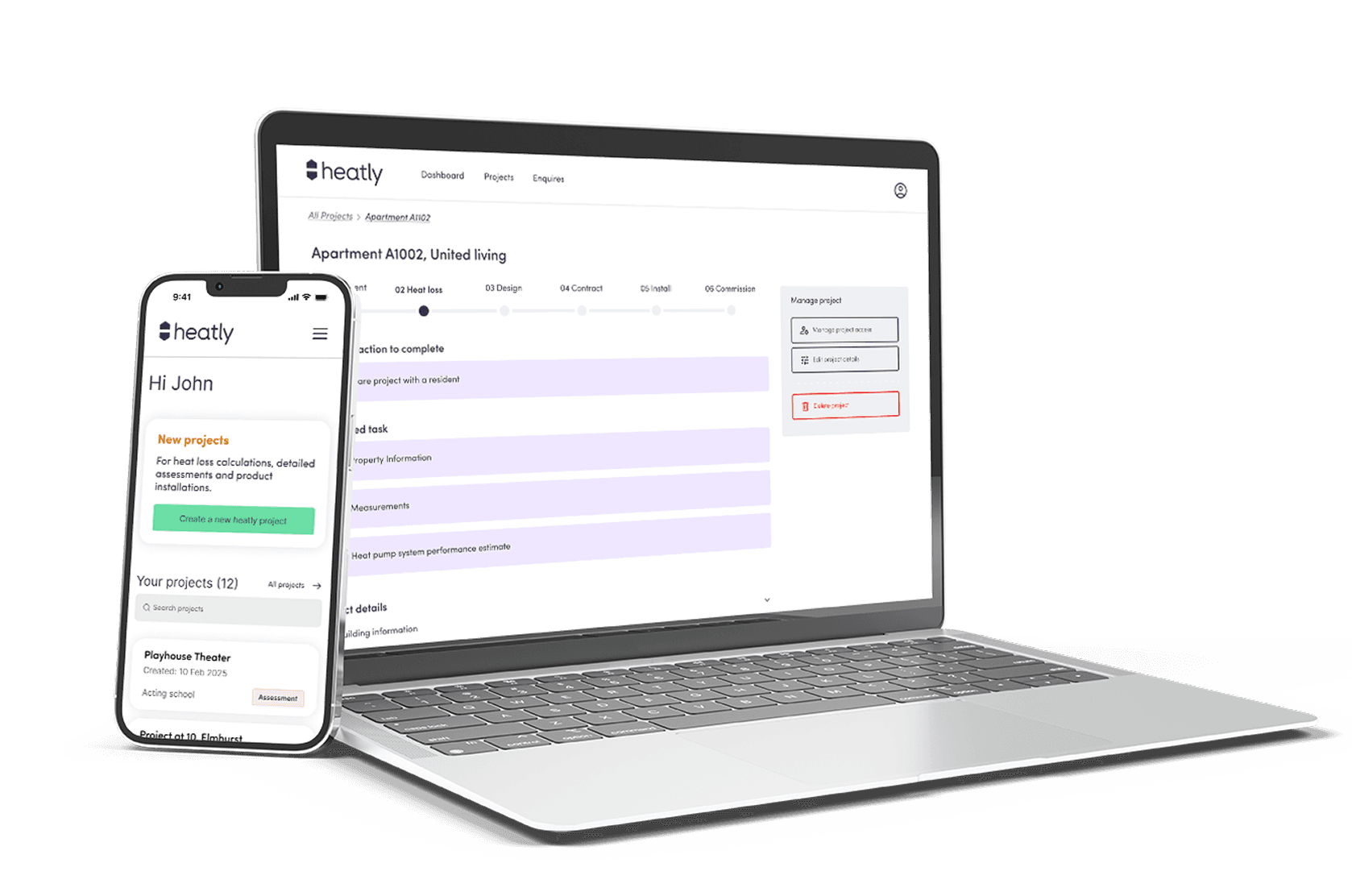 Heatly platform on laptop